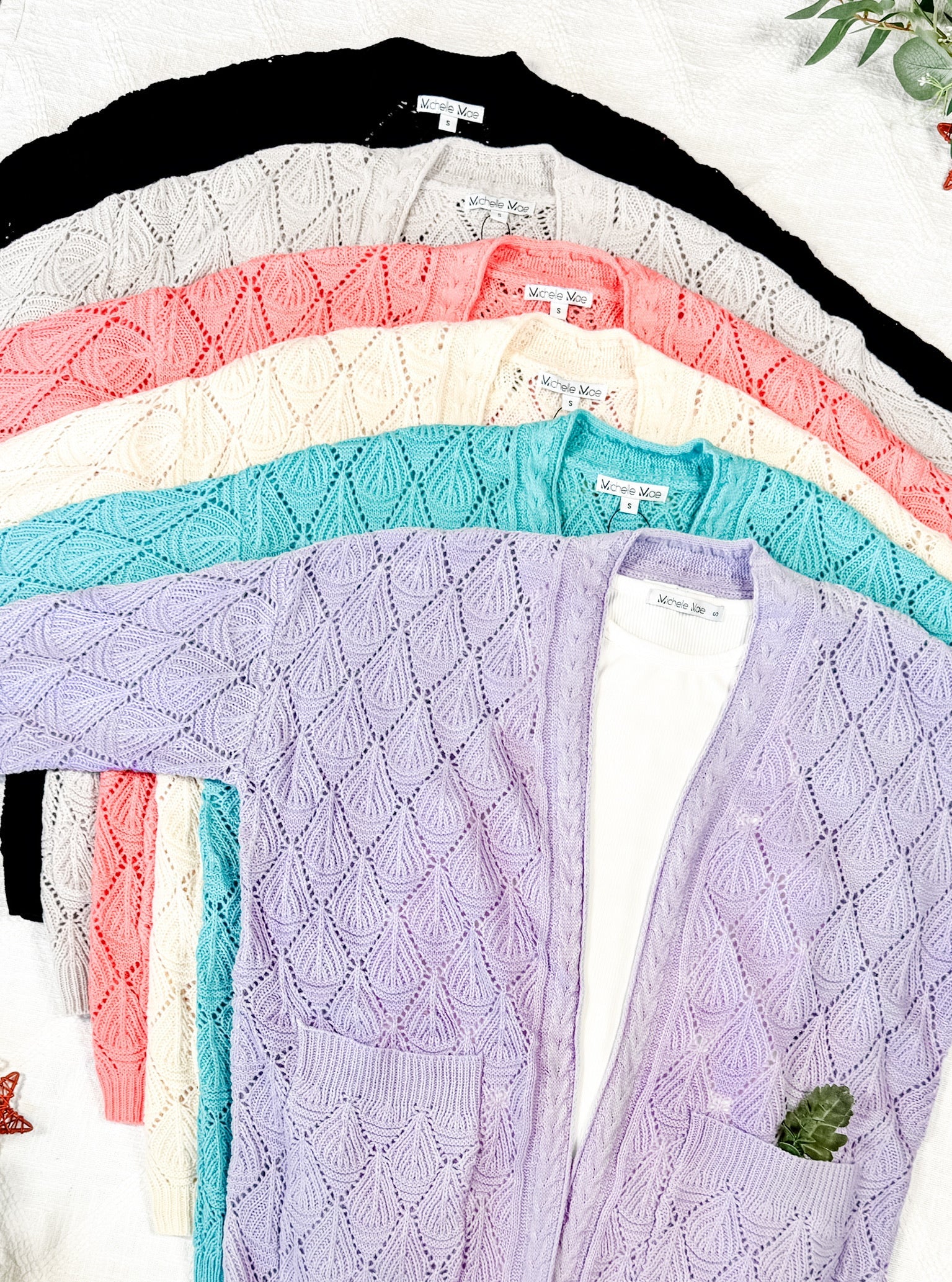 Open Knit Cardigan - Black